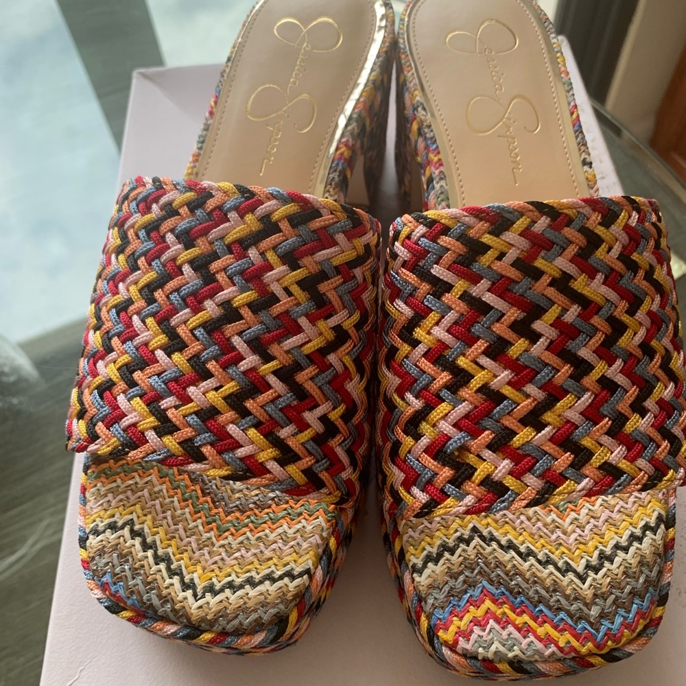 Jessica Simpson Colorful Woven Mules